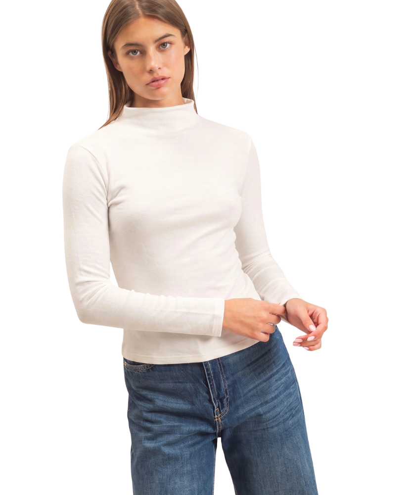 Midnight Muse Mockneck Fitted Top