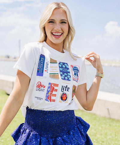 Queen of Sparkles - Red White & Beer Tee