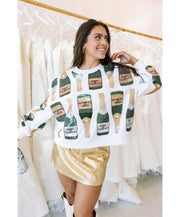 Queen Of Sparkles - Scattered Champagne Bottle Sweatshirt