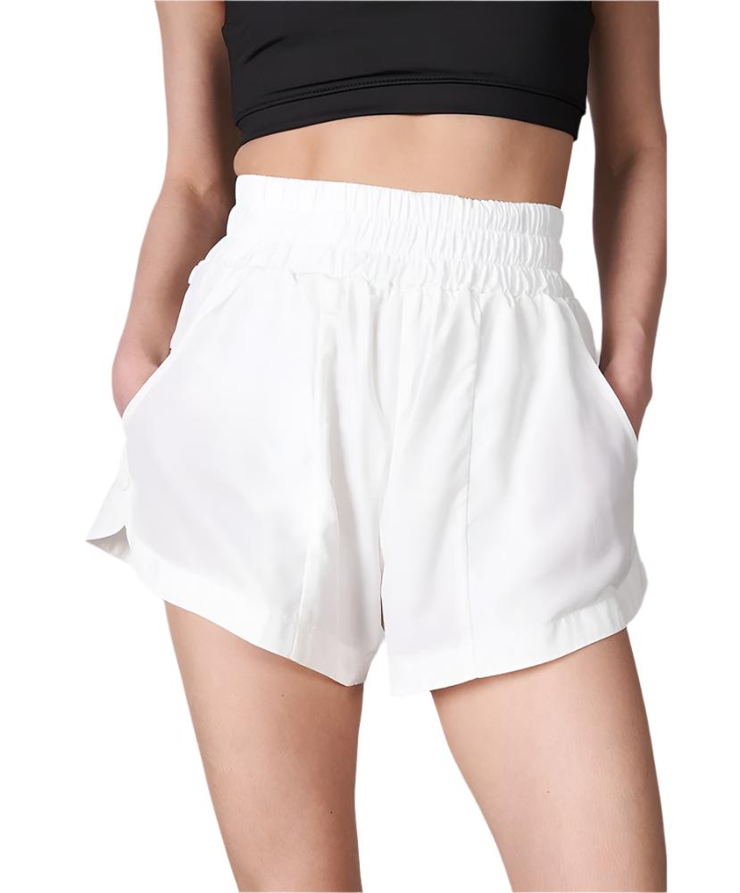 Walker Wide Waistband Shorts with Side Snap-Down Closer