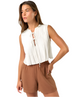 Hope Sleeveless Front Tie Pleated Top