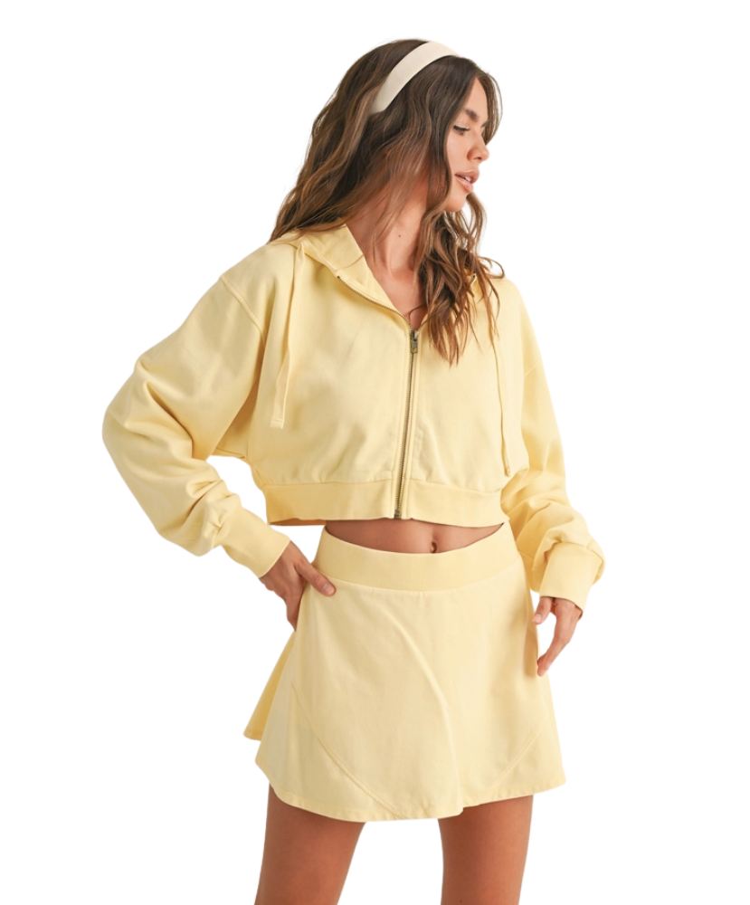 Meg Mineral Wash Oversized Crop Hoodie