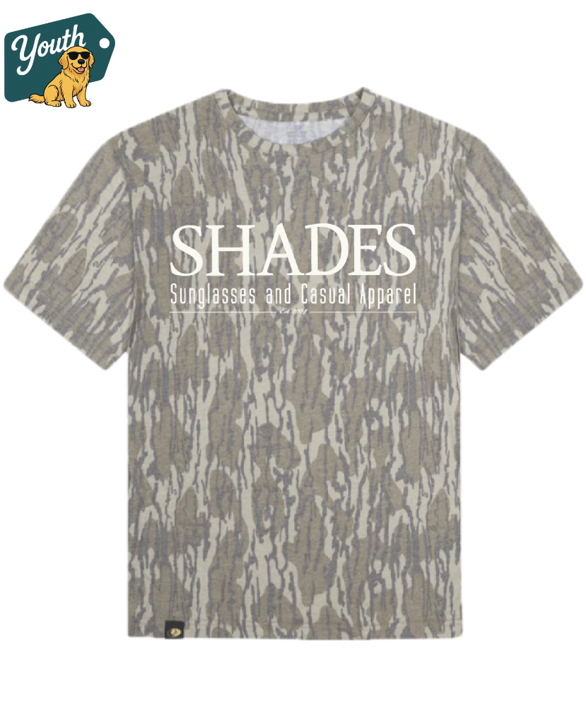 SHADES - YOUTH Mossy Oak Logo Tee
