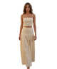 Bobbie Striped Crop Top & Maxi Skirt Set with Ball Shoulder Strap