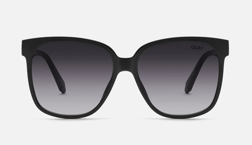 Quay Australia Wide Awake Polarized Sunglasses- Black/Black Smoke WIDE AWAKE Wide Frame Oversized Square Sunglasses – QUAY main image 3