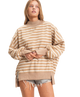 Cafe Creme Striped Crewneck