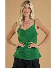 Oh The Places Satin Cowl Neck Cami