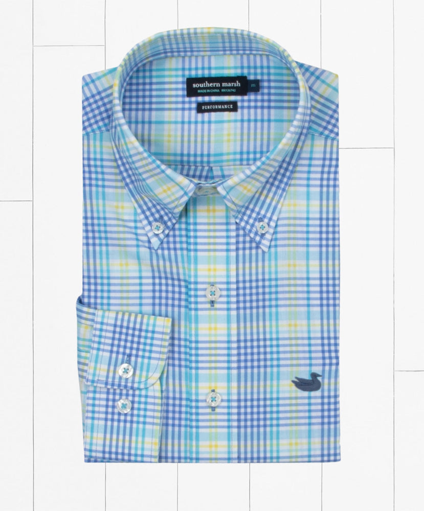 Southern Marsh - Shores Windowpane Performance Dress Shirt