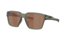 Oakley Briza Sunglasses with brown lenses and a olive frame on a white background
