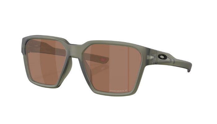 Oakley Briza Sunglasses with brown lenses and a olive frame on a white background