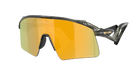 Oakley Stunt Wing Sunglasses with orange reflective lenses and black frame on a white background