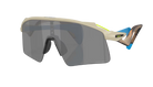 Oakley Stunt Wing Sunglasses with a beige frame and dark lenses on a white background
