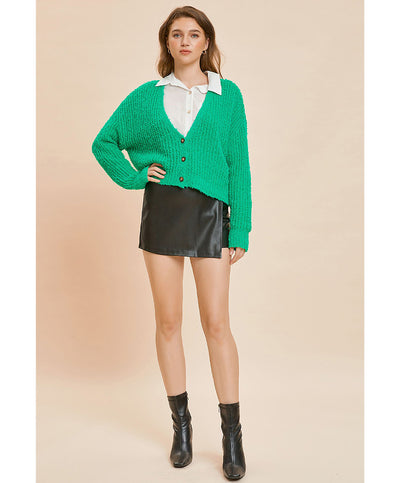 Cassie Crossover Faux Leather Skort