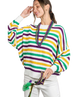 Mardi Gras Textured Multi Stripe Sweater