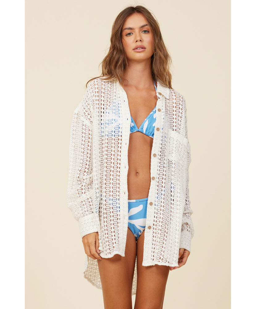 Eyes On Me Crochet Button Down
