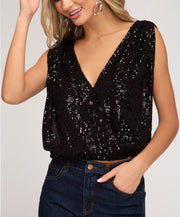 Pop The Champagne Sequin Top