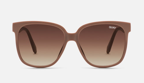NEW QUAY women\'s wide awake sunglasses in oat/brown QUAY Wide Awake Sunglasses Oat Frame Brown Gradient Lenses  main image 2