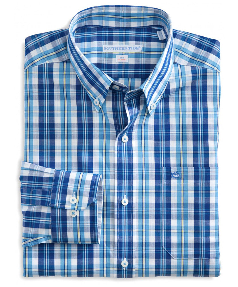 Southern Tide - North Lagoon Plaid Sport Shirt - Waterfall