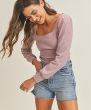 Rose Water Open Back Sweater