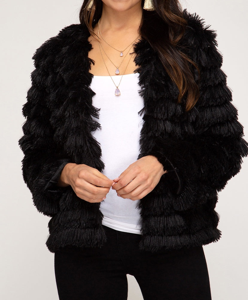 Night On The Town Faux Fur Jacket