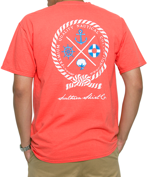 Southern Shirt Co. - Nautical Rope Short Sleeve Tee - Sugar Coral