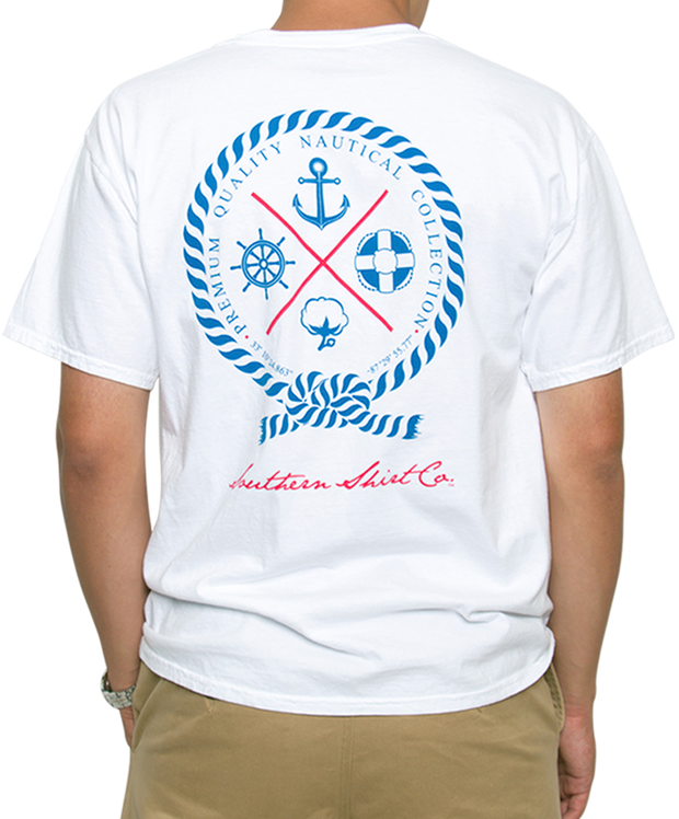 Southern Shirt Co. - Nautical Rope Short Sleeve Tee - White