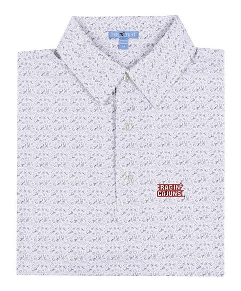 GenTeal - Louisiana Lafayette Brr Printed Tailgate Polo