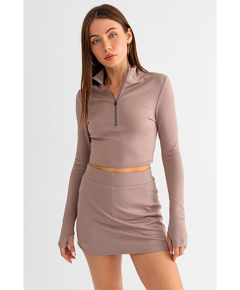 Active Aly Long Sleeve Half Zip Crop Top