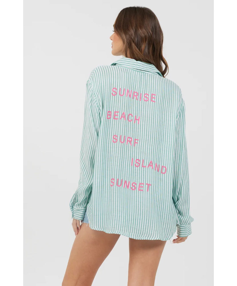 Sunrise, Beach, Surf Button Down