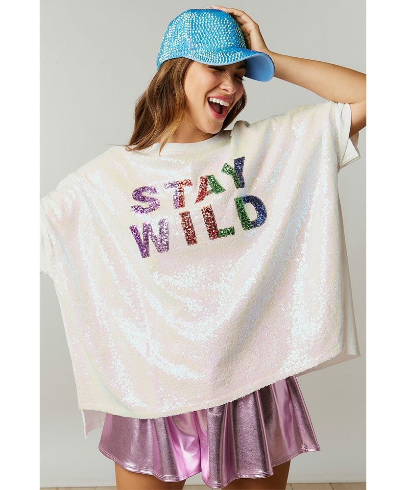 Stay Wild Sequin Top