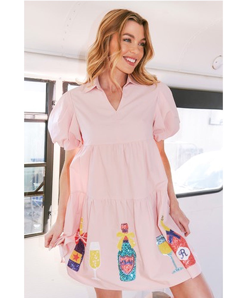 Poppin Bottles Sequin Dress