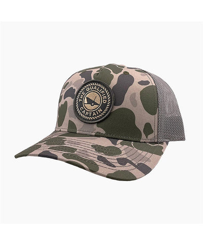Qualified Captain - Duck Camo Embroidered Patch Trucker Hat