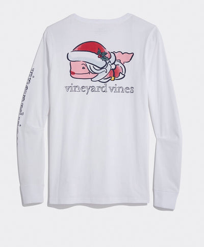 Vineyard Vines - Watercolor Mrs. Clause Whale LS Tee