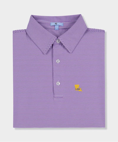 GenTeal - LSU Gold State Pinstripe Performance Polo