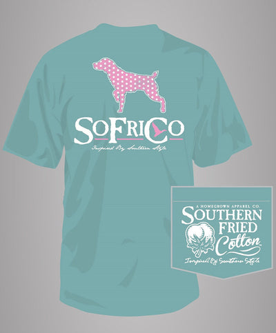 Southern Fried Cotton - Polka Pointer Pocket T-Shirt - Seafoam