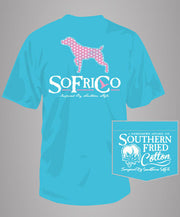 Southern Fried Cotton - Polka Pointer Pocket T-Shirt - Lagoon Blue