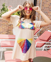 Queen of Sparkles - Rainbow Burst QOS Bikini Coverup