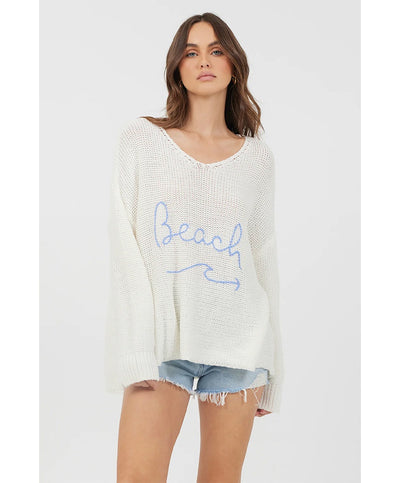 Beach Gal V-Neck Sweater