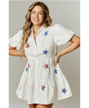 American Star Sequin Patch Dress