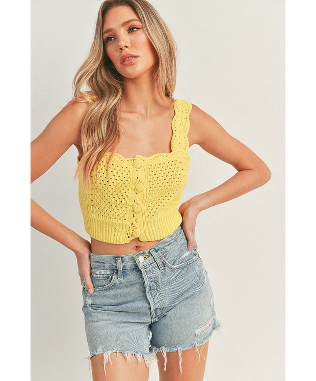 Be My Sunshine Crochet Knit Crop Top