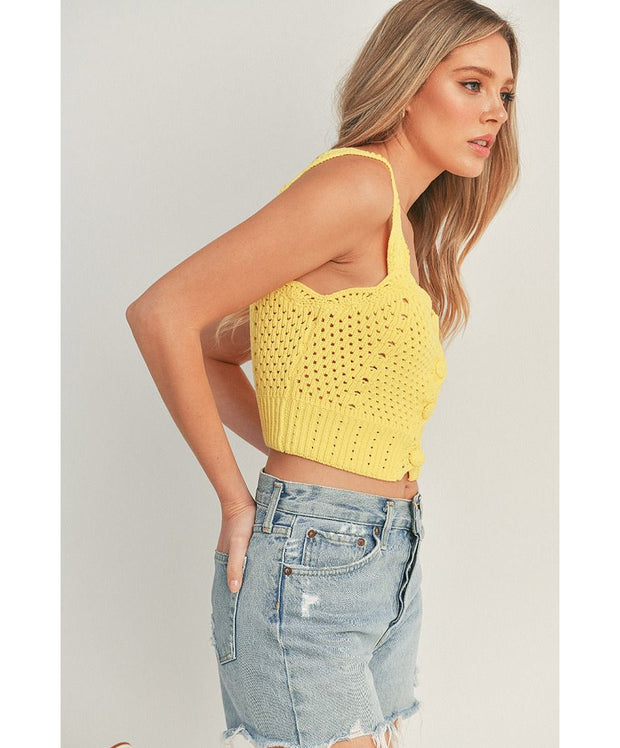 Be My Sunshine Crochet Knit Crop Top