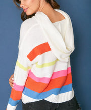 Light Up My Life Striped Hooded Sweater