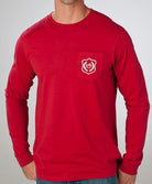 Southern Tide - Long Sleeve Collegiate Flag Pocket Tee: AL Front