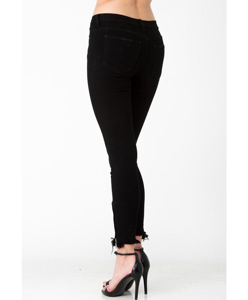 Back Black Cropped Jeans