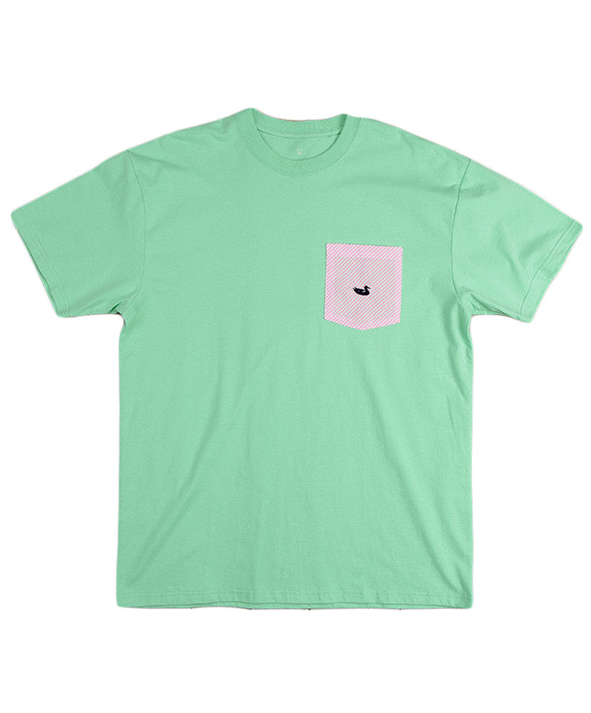 Southern Marsh - Stewart Pocket Tee - Bimini Green/Pink