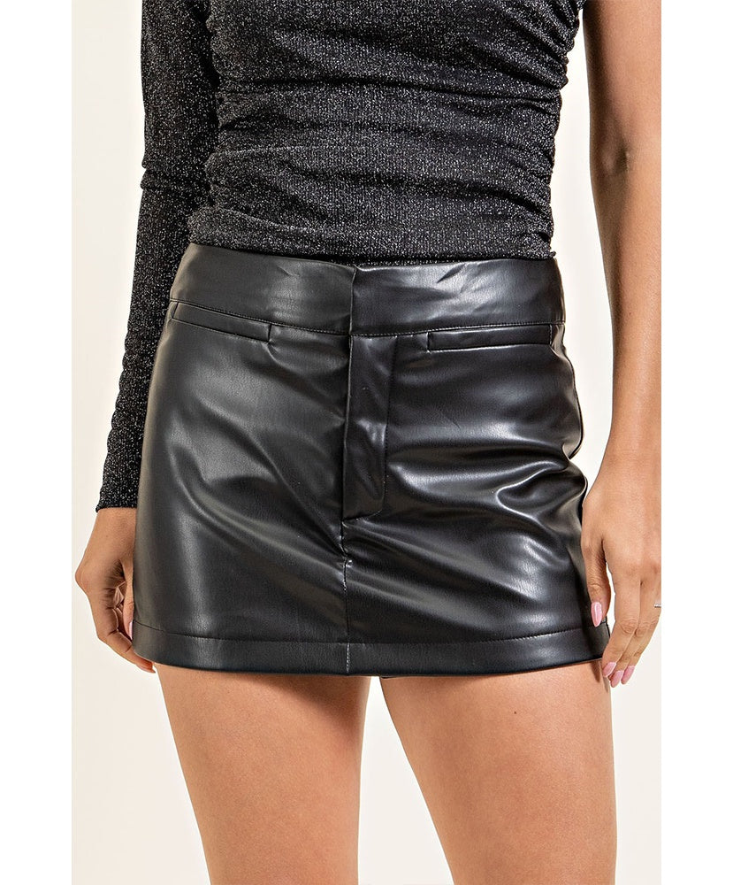 Living In Leather Skort