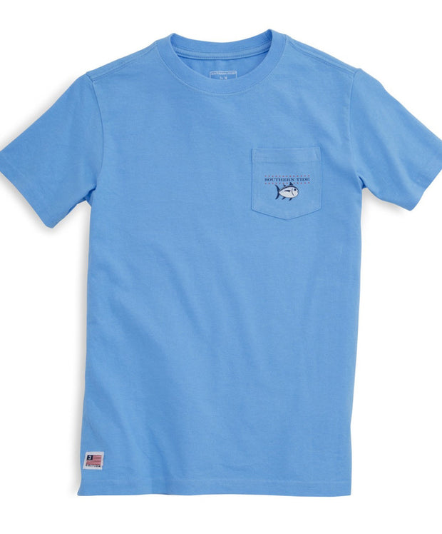 Southern Tide - Youth Independence Tee - Ocean Channel Front