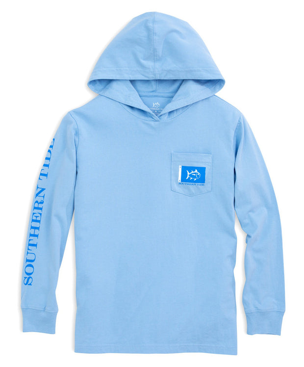 Southern Tide - Youth Catch Flags Long Sleeve Hoodie Tee
