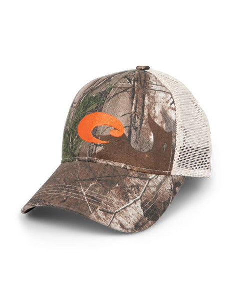 Costa - Mesh Hat - RealTree Xtra Camo/Stone Orange Emb.