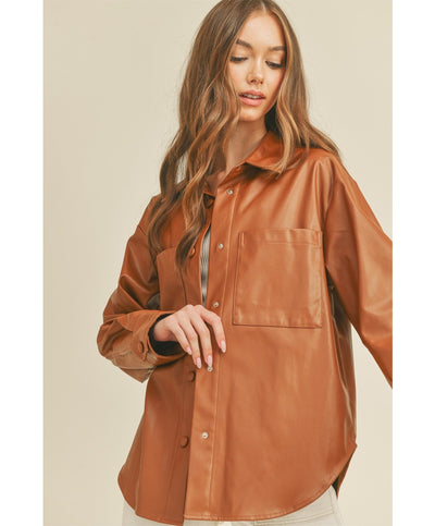 Frock Faux Leather Shacket